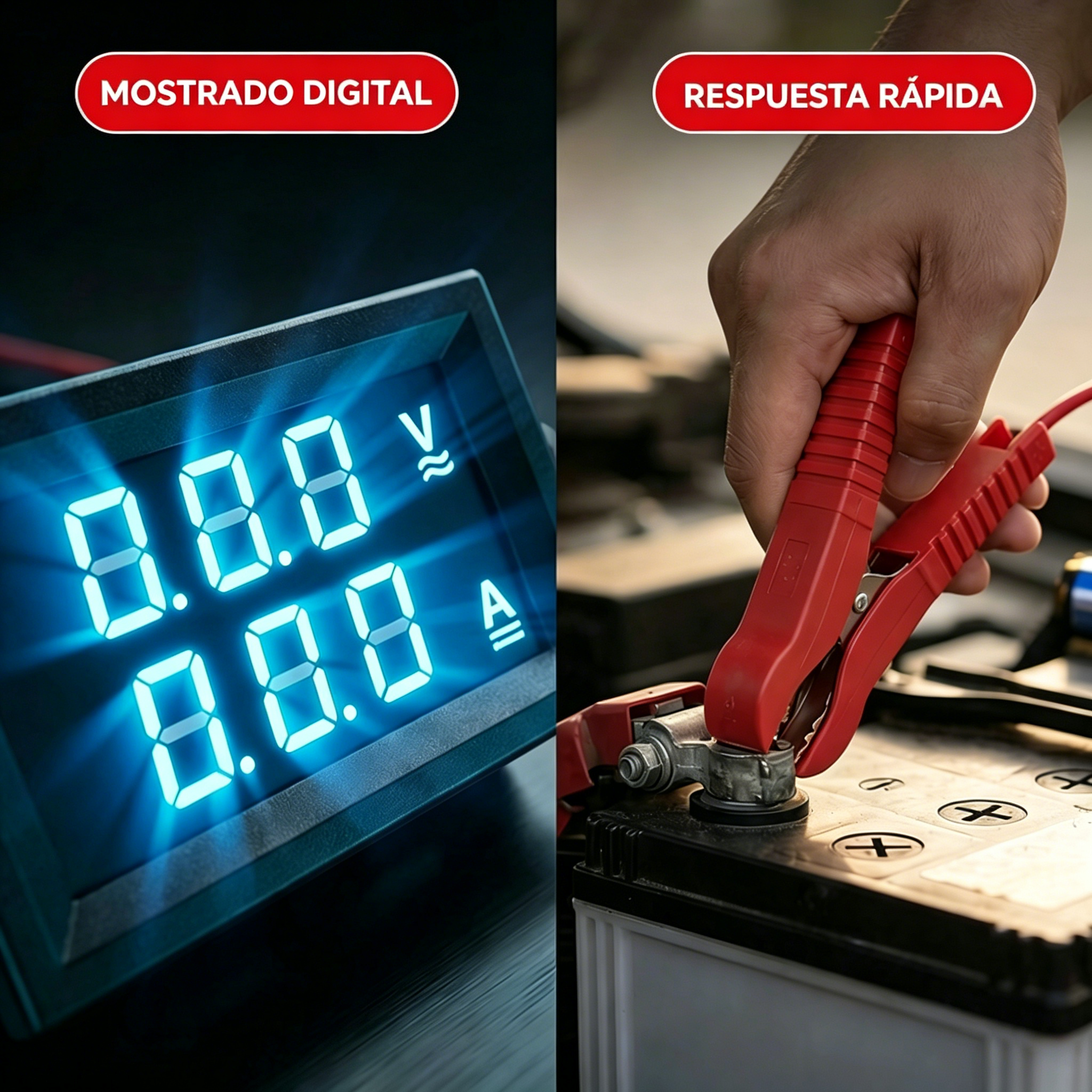 Probador de fuga de corriente automotriz con pantalla digital dual – Instrumento de diagnóstico sin interrumpir el suministro eléctrico, cuenta con voltímetro y amperímetro, incluye fusible, no requiere multímetro