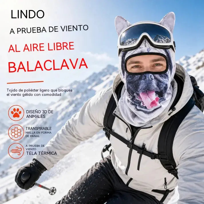 📢📢2 piezas 28 euro⏰Pasamontañas cortavientos con estampado animal