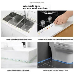 【3 piezas】Cinta de sellado impermeable para cocina: detiene fugas rápidamente, previene el moho y resiste las manchas [Color aleatorio]