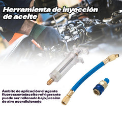 🔧💥Inyector de colorante para aceite de aire acondicionado de precisión: fabricado en latón, con manguera de alta presión y cilindro transparente ✨