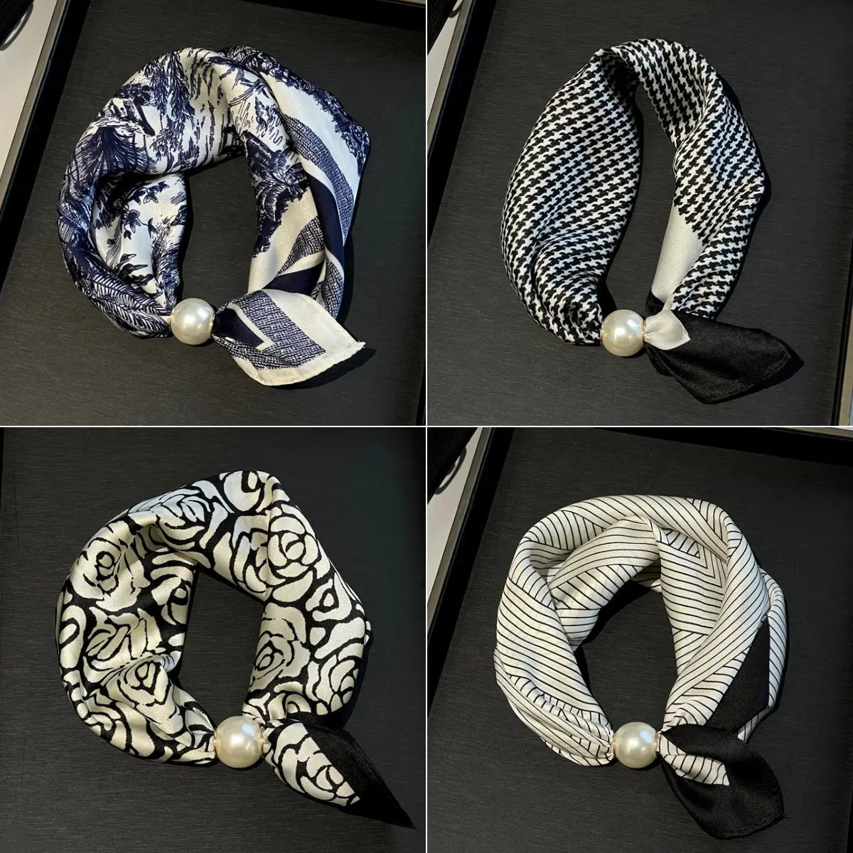🏆🔥Nuevo diseño 2026【🔥4 piezas】✨ Crea un look encantador sin esfuerzo: Bufanda con cierre magnético de perlas🧣