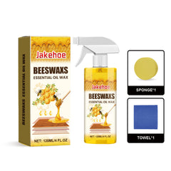 【50%OFF】Spray abrillantador de madera con cera de abeja de 120 ml (incluye esponja y toalla) para el cuidado de los muebles, la prevención de grietas y la protección de la pintura.