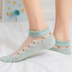 🧦✨【7 Pares】Calcetines de Verano Transpirables con Encaje – Frescos, Cómodos y de Algodón