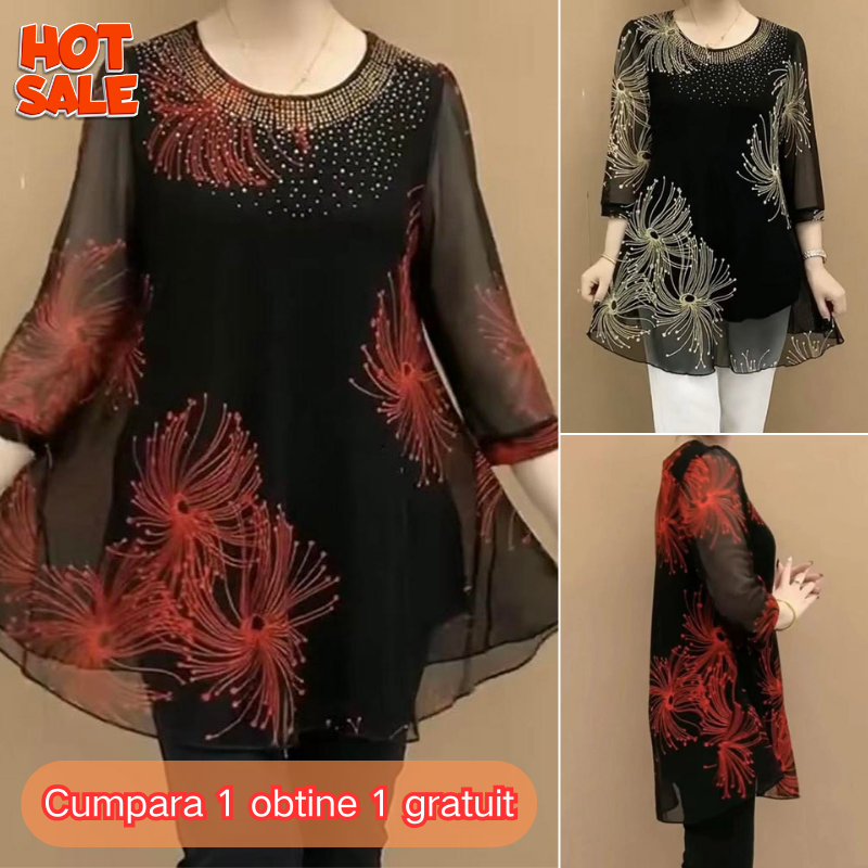 ✨Camisa de gasa estampada para mujer de nuevo estilo de moda