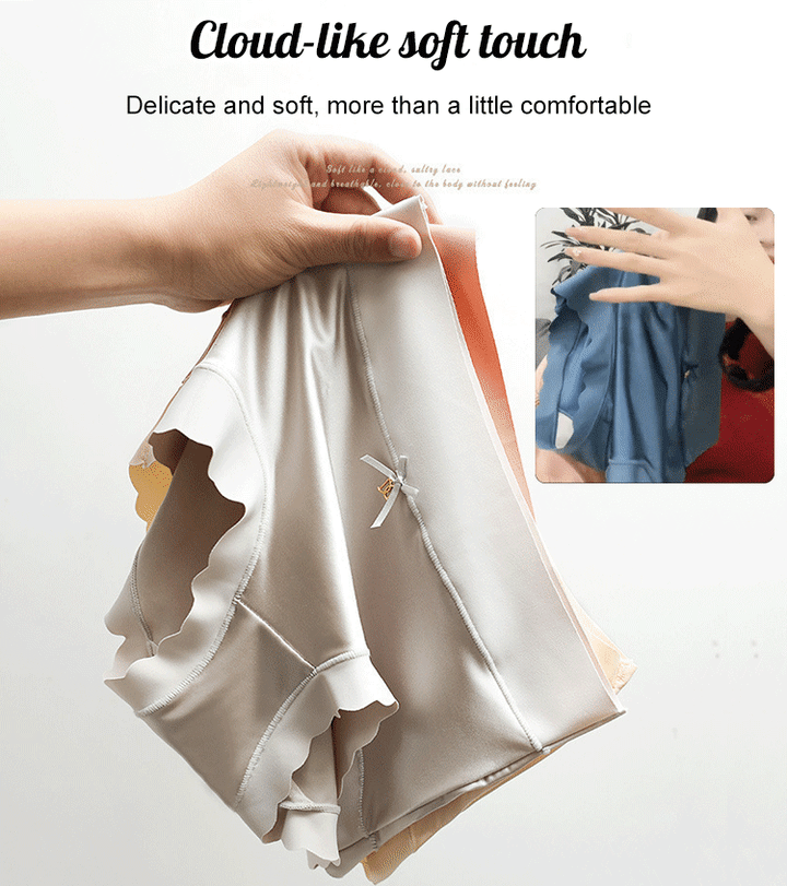 🤩🔥【40-75kg】【Paquete de 3 piezas】✨🩲 Ropa interior de satén de seda suave, transpirable y elegante