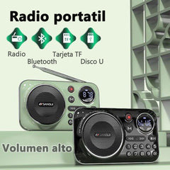 🎁【Oferta por tiempo limitado】Reproductor de música con radio Bluetooth portátil, puede insertar tarjetas y unidades flash USB