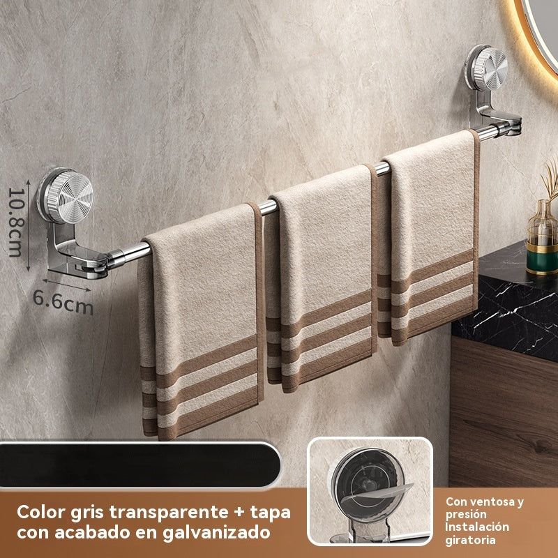 🚿Diseño ligero y sin perforaciones —Toallero retráctil con ventosa