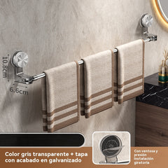 🚿Diseño ligero y sin perforaciones —Toallero retráctil con ventosa