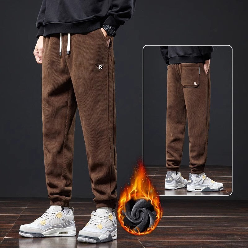 🔥【Precio especial】🔥【Tallas M-5XL】🖤Nuevos pantalones de invierno para hombre, forrados con polar y de pana gruesa, cálidos e informales.