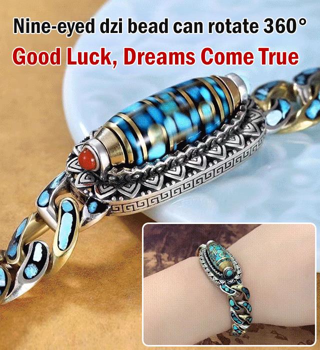 💓💓【Compre uno y llévese otro gratis】Pulsera de cuentas de transferencia de mantra turquesa vintage de plata de ley 925