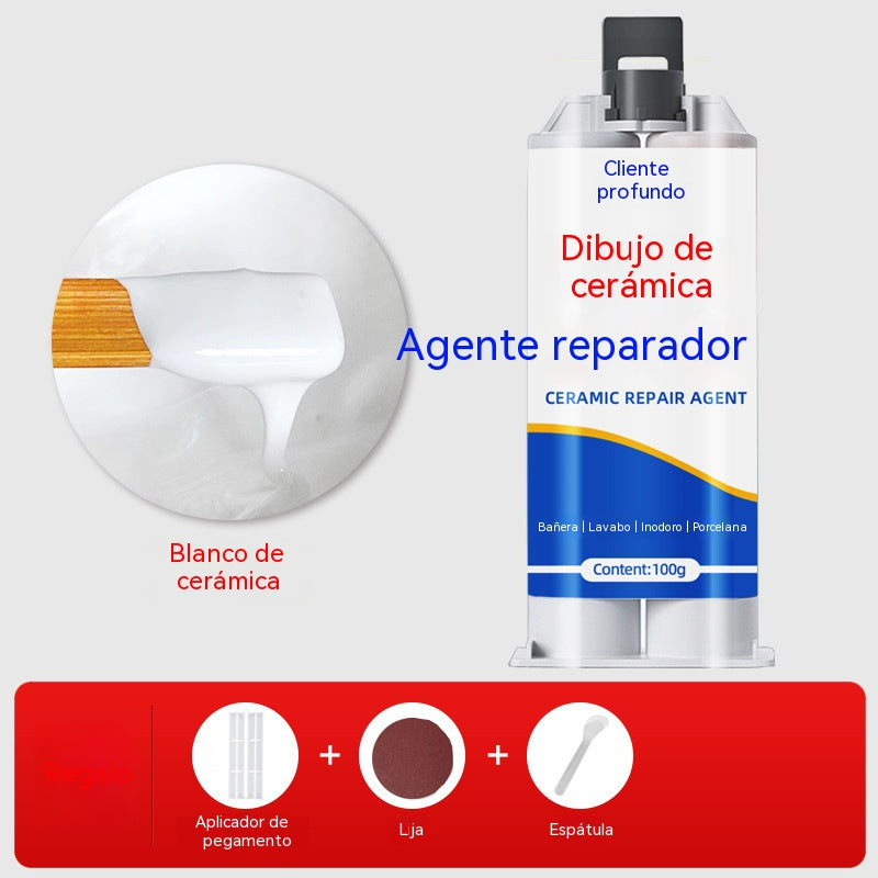 【Compra 1 y llévate 1 gratis】Agente reparador de grietas en azulejos; Reparación de esmaltes para azulejos-Dos del mismo color