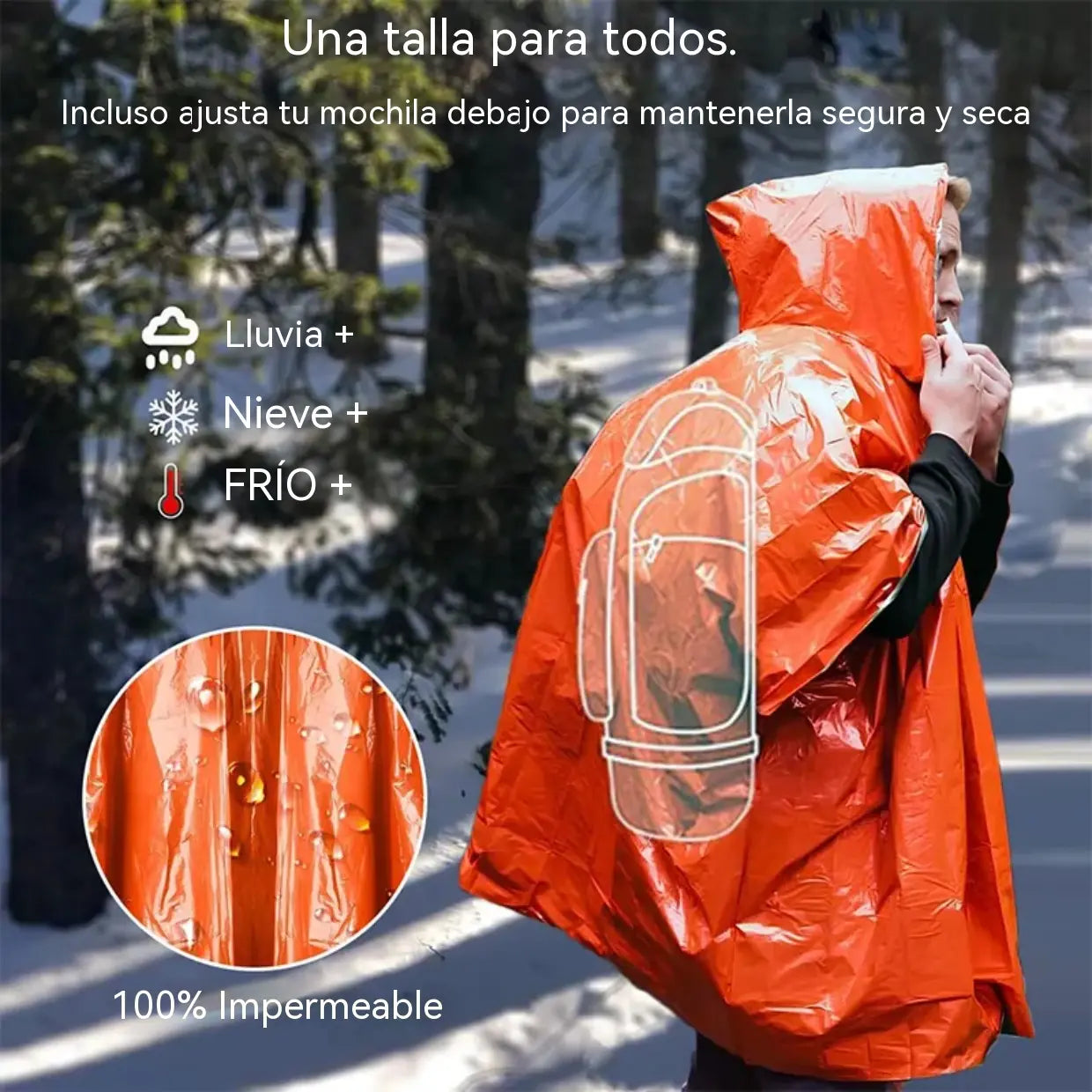 Impermeable de primeros auxilios para exteriores, para acampar, protección contra la hipotermia en la naturaleza, impermeable de emergencia para supervivencia, ropa de abrigo.