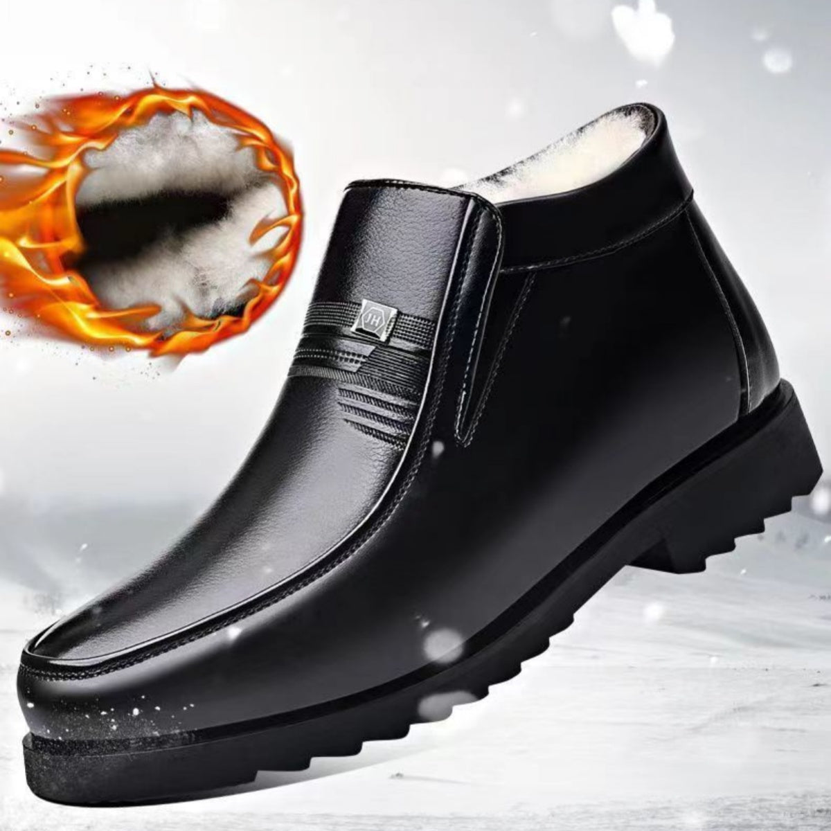 🔥Descuento por tiempo limitado🔥【38-44】Zapatos de cuero para hombre 2025, zapatos informales de negocios para invierno para hombre, además de zapatos de cuero cálidos y resistentes al frío engrosados de terciopelo