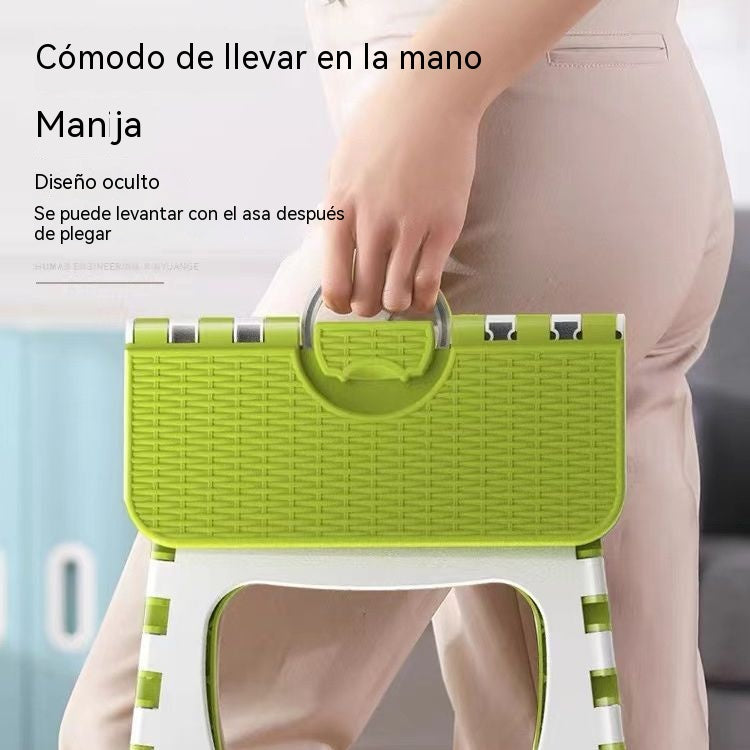 Taburete plegable portátil, taburete de pesca para el hogar y el exterior que ahorra espacio.