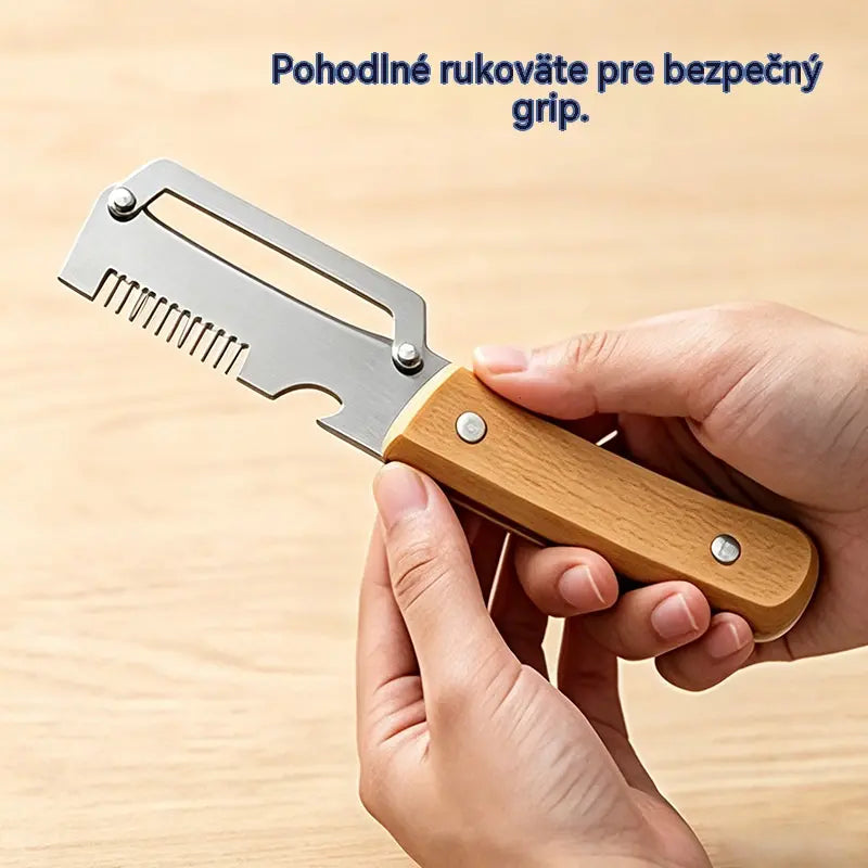 【Kúpte 1 a získajte 1 zadarmo (dva kusy)】 Multifunkčná kuchynská škrabka 3 v 1: Šúpe, seká a otvára fľaše!