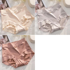 🤩🔥【40-75kg】【Paquete de 3 piezas】✨🩲 Ropa interior de satén de seda suave, transpirable y elegante
