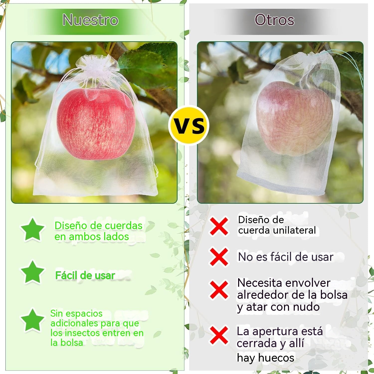 🔥【50 piezas（24*38cm）】Red de insectos para moscas de frutas, red de protección de árboles de paisaje para pájaros, bolsas de red de jardín para proteger flores, plantas, frutas, verduras