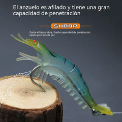 【7 piezas 24 euros】Palitos luminosos de camarones de silicona suave