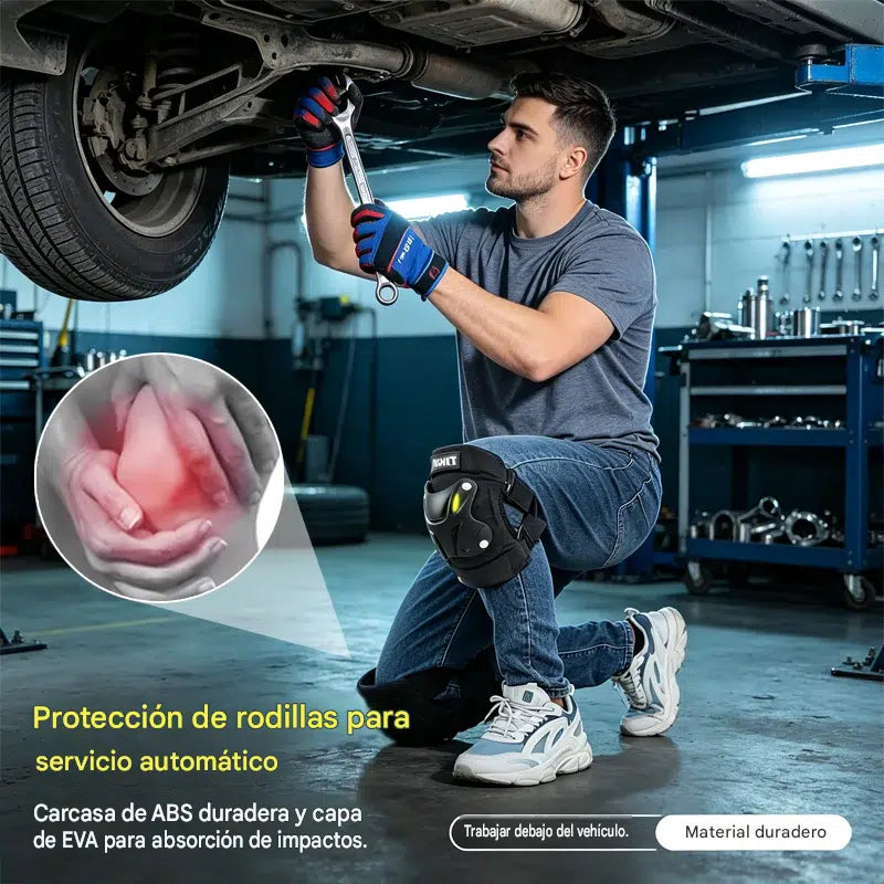 Rodilleras protectoras fluorescentes aptas para todas las estaciones, 🚴‍♂️🛠️ ideales para ciclismo y trabajos de mantenimiento.