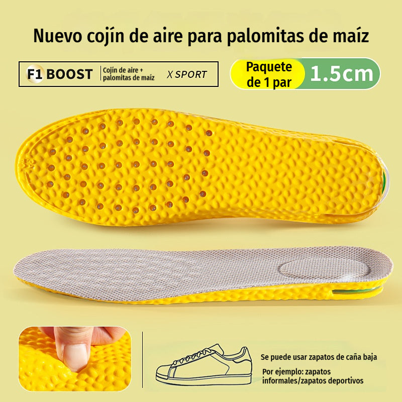 💥【Compra uno y llévate otro gratis：2 pares】👟Plantillas cómodas con cojín de aire y efecto de aumento de estatura 📈