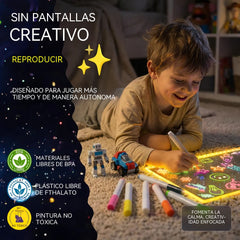 Pizarra fluorescente acrílica borrable para niños, ideal para hacer grafitis.