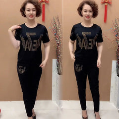 💥 Liquidación de stock 💥 Conjunto de top y pantalón de manga corta para mujer