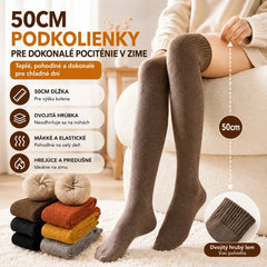 🎁【5 párov】Hrubé, dlhé, jednofarebné zimné ponožky