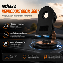 🔥📢 ZĽAVA 50 %! Bluetooth reproduktor 5 v 1 s bezdrôtovým nabíjaním a nastaviteľným držiakom na telefón 🎶⚡