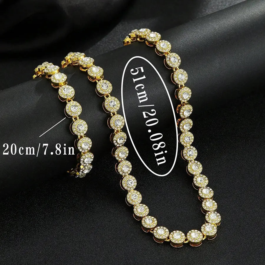 💎 Prihranite kar 50 %! ✨ Unisex ogrlica v hip-hop slogu z okrasnimi kamenčki in vrhunskim, brezhibnim premazom – trendovski videz za urbani ples, ki drzno odraža vašo osebnost. 🎤