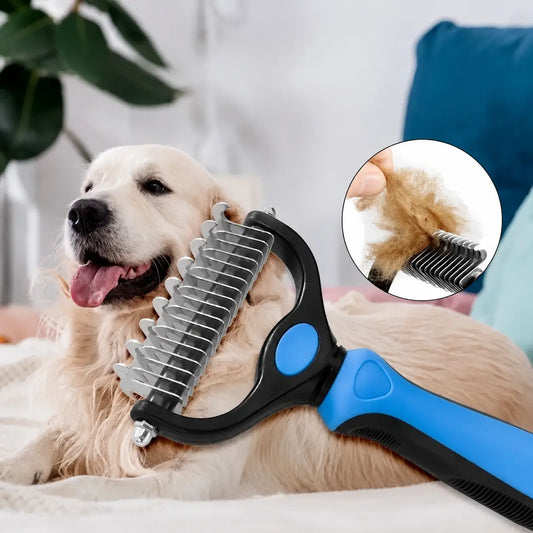 【Compre 1 y obtenga 1 gratis，2 piezas】Cepillo de doble cara para el aseo de mascotas y la eliminación de pelo