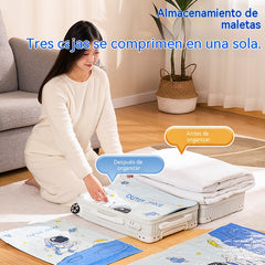 🧳【Juego de 5 piezas】💨 Bolsa de almacenamiento al vacío grande y compresible: no requiere bomba, es a prueba de fugas e ideal para ahorrar espacio en maletas y en casa ✈️