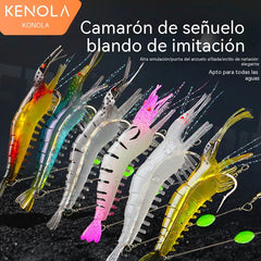 【7 piezas 24 euros】Palitos luminosos de camarones de silicona suave