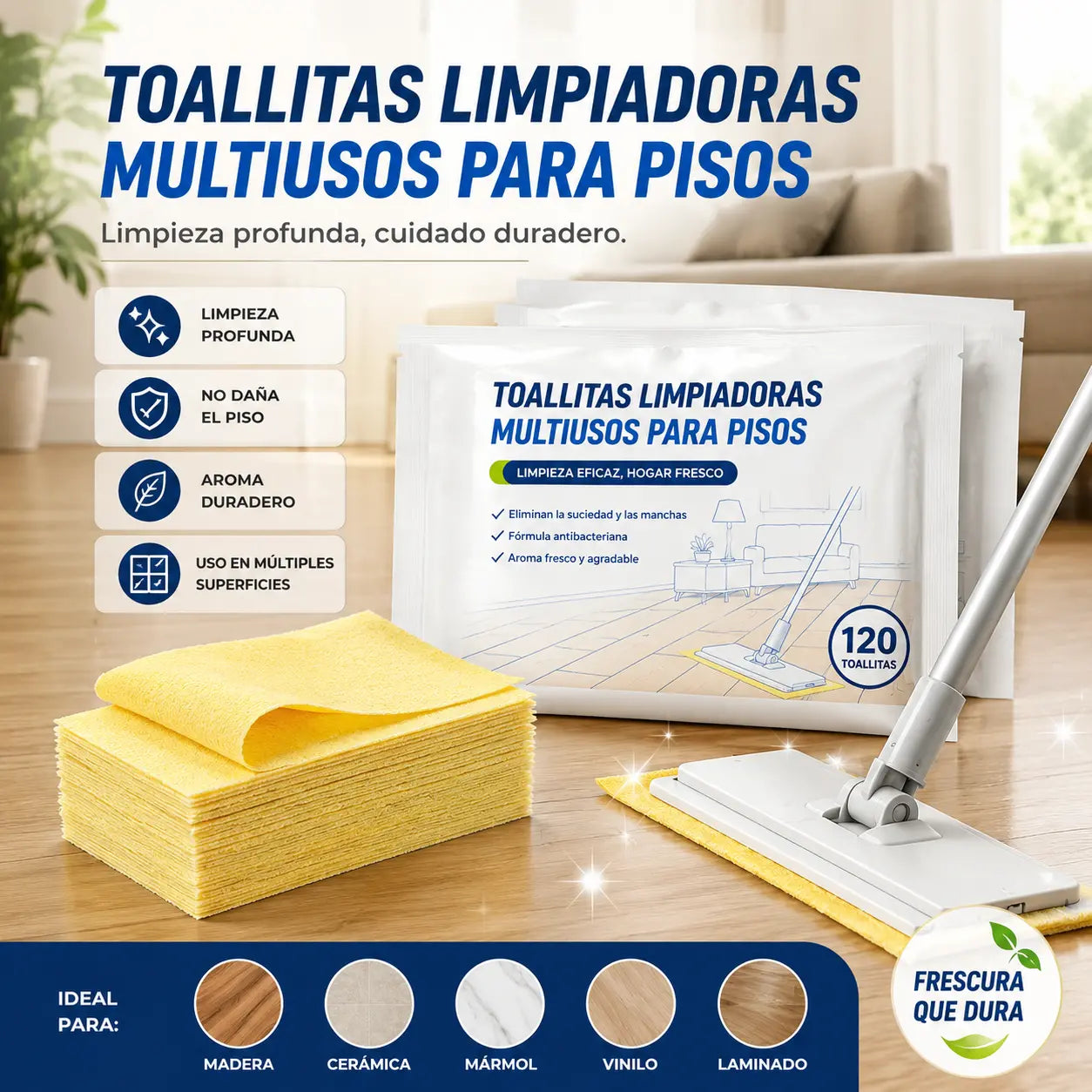 🧹【¡Compra 1 y recibe 1 GRATIS!】✨ 240 unidades de pastillas limpiadoras multiusos antibacterianas y desodorizantes | Aptas para madera dura, suelos laminados, azulejos y paredes de autocaravana