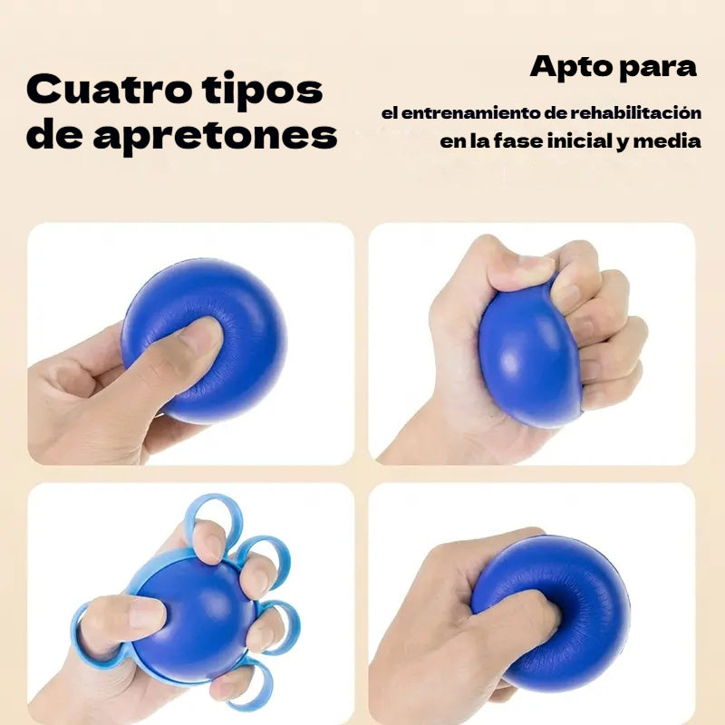 Pelota ortopédica para la recuperación de dedos y manos, con anillos de fijación, dispositivo de entrenamiento de fuerza y movilidad para personas mayores o con secuelas de un derrame cerebral.
