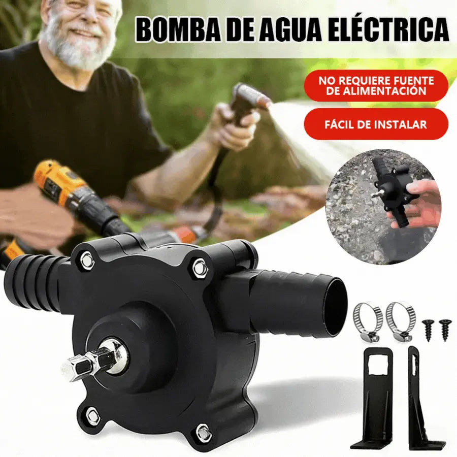 🔥👨‍🌾🔩Bomba de Agua Portátil sin Electricidad – Compatible con Taladro, Autocebante y Práctica