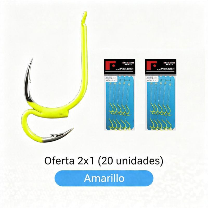 🔥 Compra 1 y llévate 1 gratis ❤️‍🔥 (20 unidades)Anzuelos de Pesca Dobles Clásicos Ultra Afilados