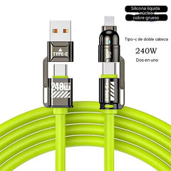 🔥Compre 1 y obtenga 1 gratis（2 piezas） 🔥Cable de carga rápida 4 en 1 de 240 W（2 metros de largo）⚡📱