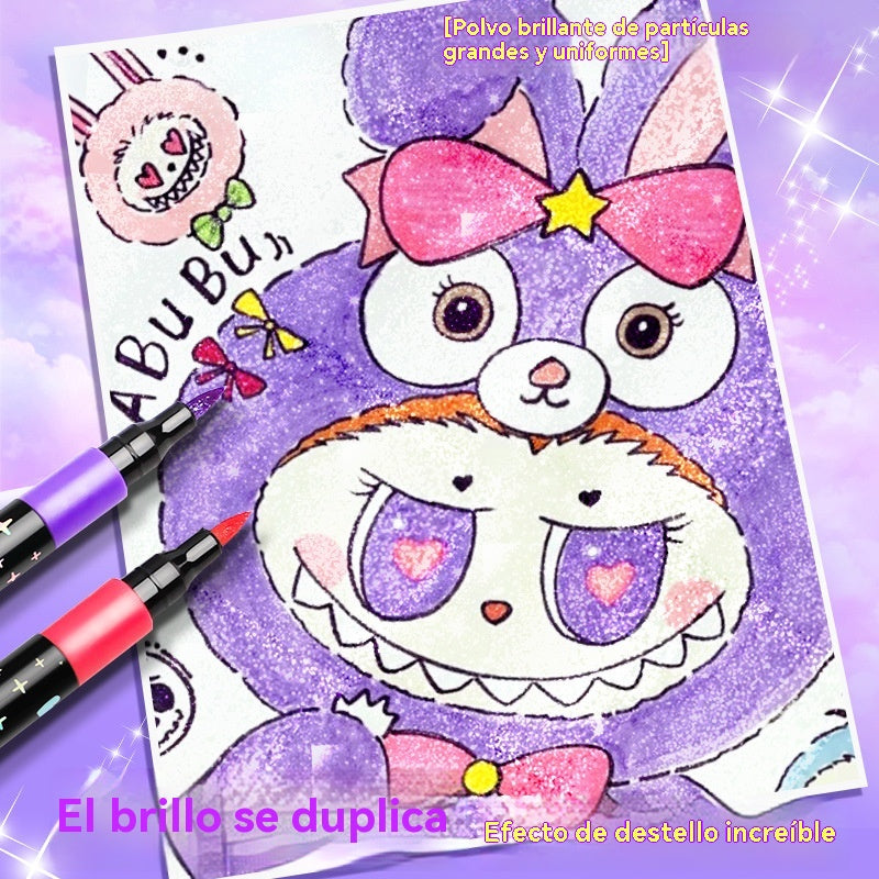 【24 colores】🔥✨️Set de iluminadores flash de doble punta