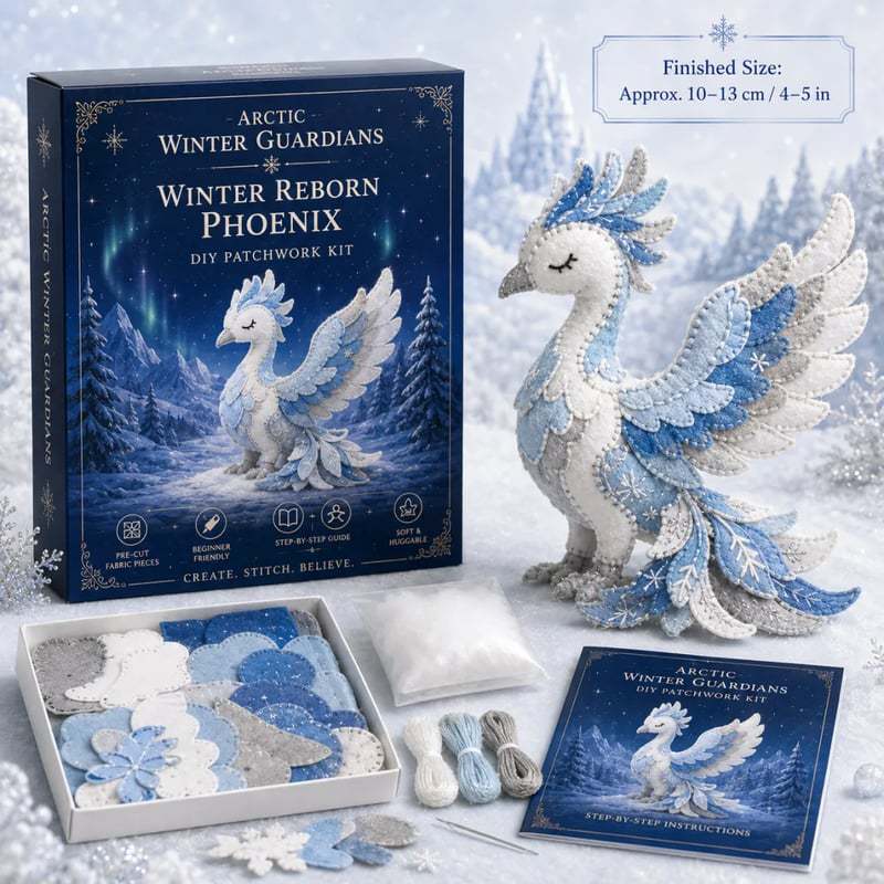 🎁 Último día: ¡Ahorra un 49%! 🧵 Mini kit de patchwork DIY de la serie «Arctic Winter Guardian».