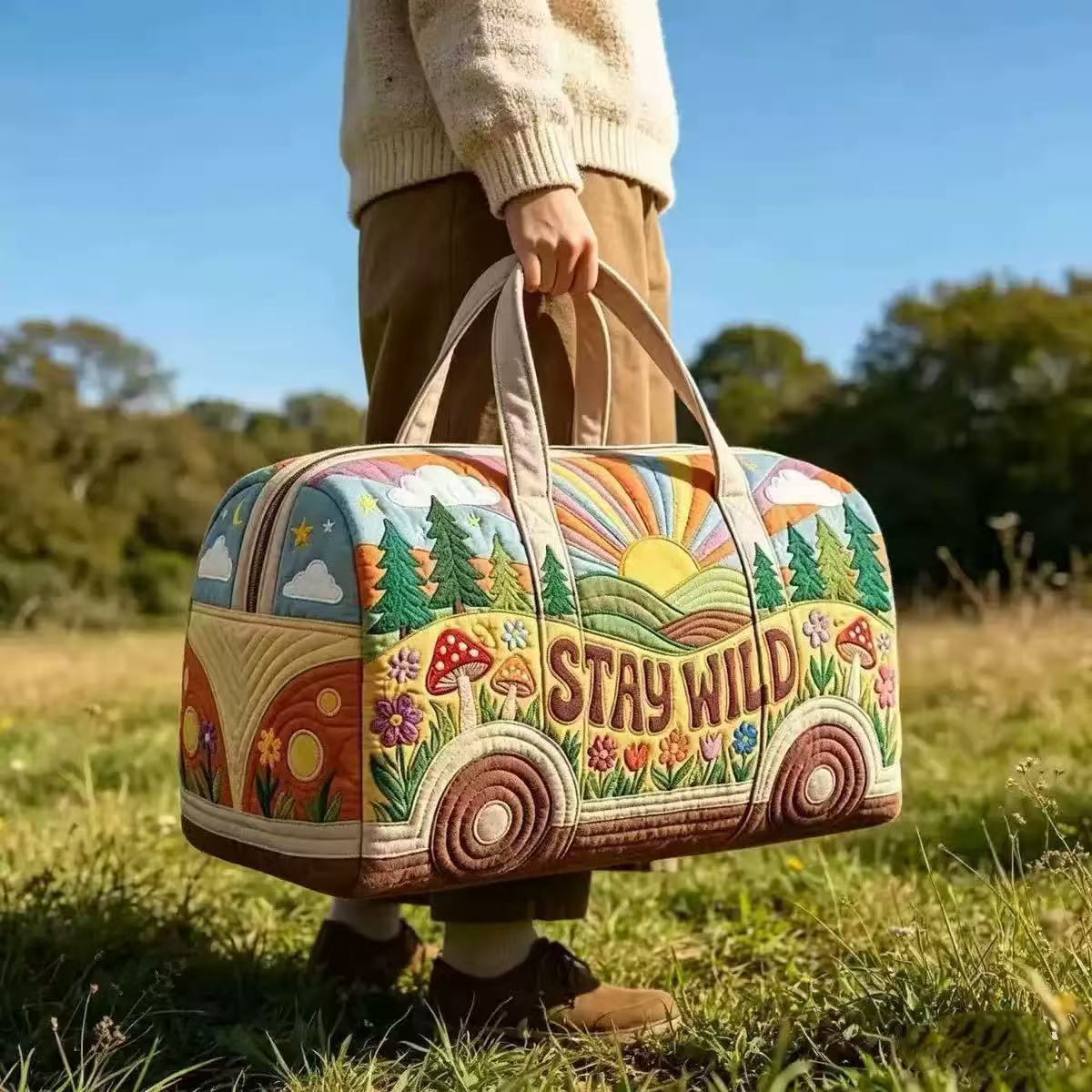 🔥【Oferta especial por tiempo limitado】✨Nuevo bolso tote de viaje multifuncional con estampado de autobús