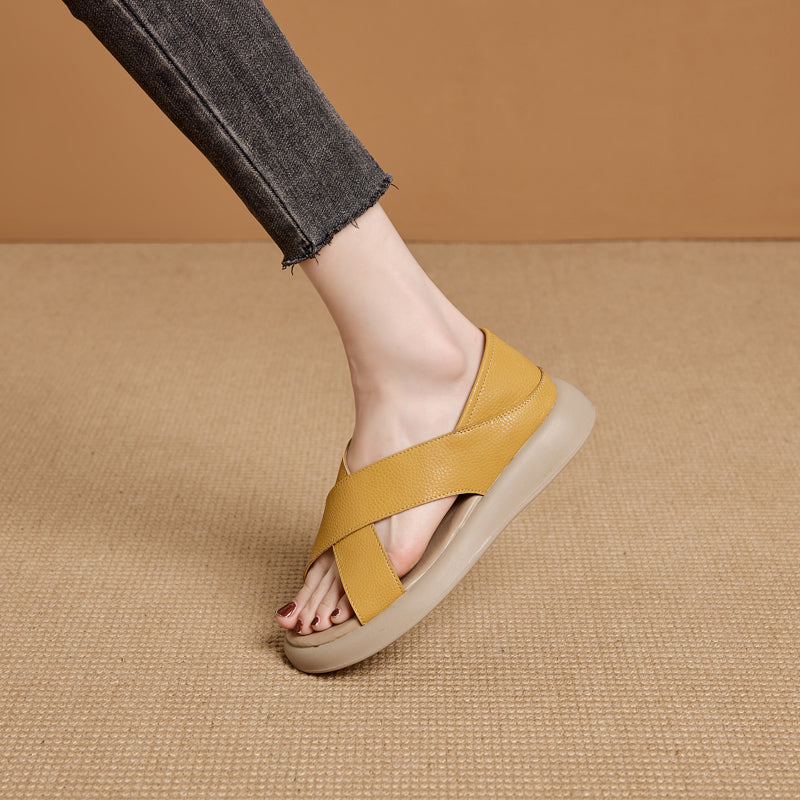 💕【39%OFF】【35-42】Sandalias planas romanas de piel natural, casuales y cómodas