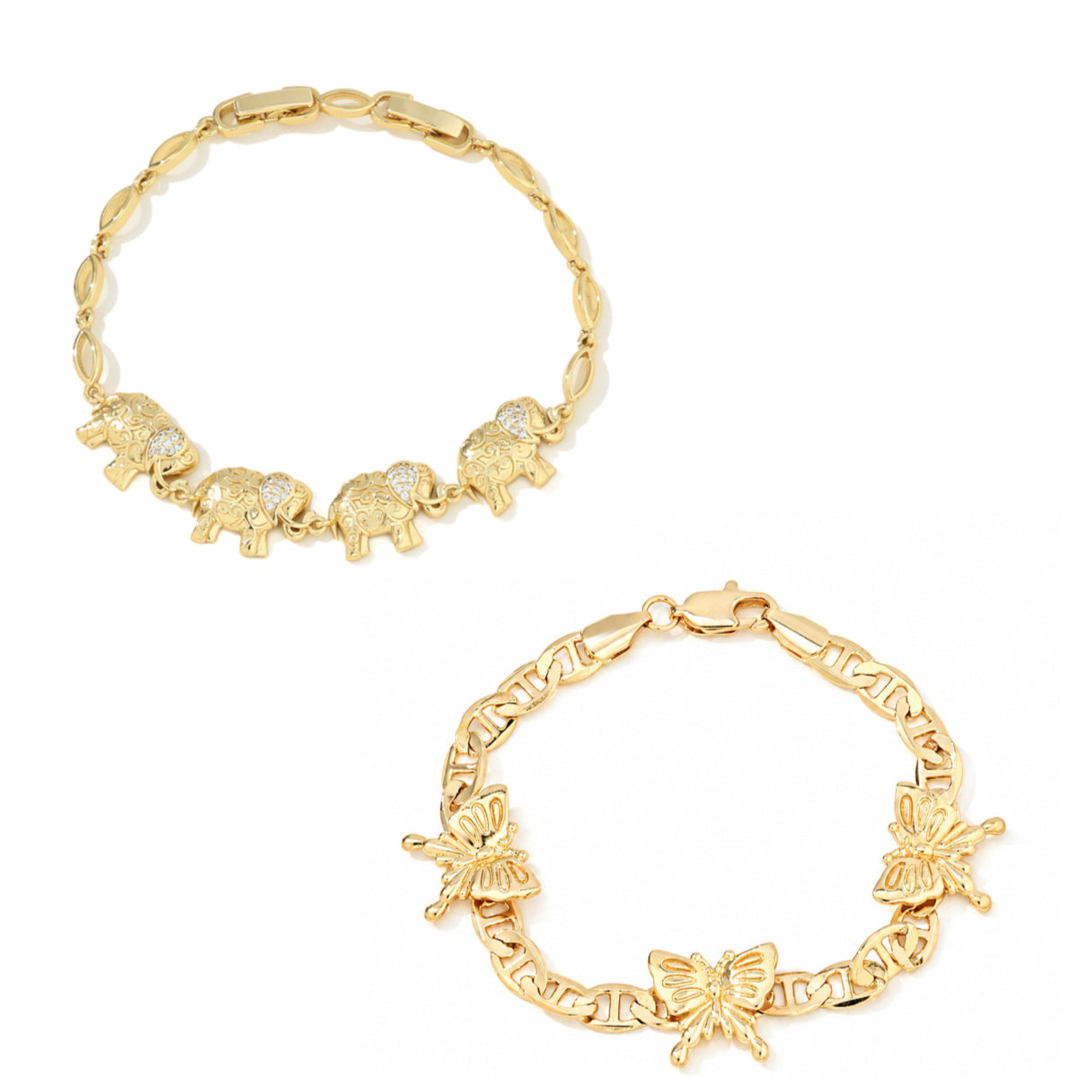 🔥Compra 1 y llévate 1 gratis (2 piezas)📿 🌀 Pulsera de estilo bohemio con colgante de elefante de la suerte: Un colgante con significado, longitud ajustable, material chapado en oro✨
