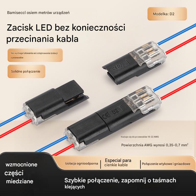 🥳 50% zniżki! ⏰ 【1000 sztuk w magazynie】Złącze kablowe bez zdejmowania izolacji, z blokadą klamrową, bezpiecznym zamknięciem i powłoką antypoślizgową ⚡️