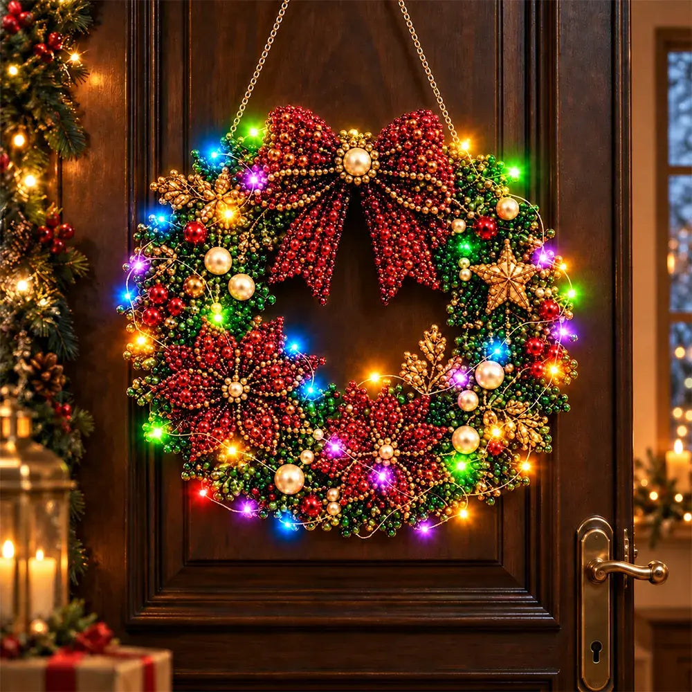 🎄✨ Kit DIY de Atrapaluz Navideño con Perlas y Diamantes | Adorno Colgante con Luces LED | Manualidades Creativas para Navidad 💎