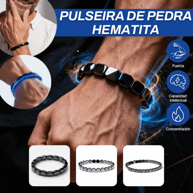 【Compra 1 y llévate 1 gratis】[2 piezas 26 euros]🔥Pulsera de energía de hematita y ónix negro｜Recupera tu fuerza y confianza masculina