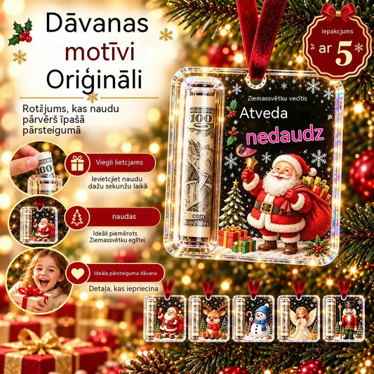 🎄 Ziemassvētku rotājums naudas dāvināšanai ✨ Eglītes rotājums, kurā var paslēpt naudas banknotes – radoša un pārsteidzoša svētku dāvana.