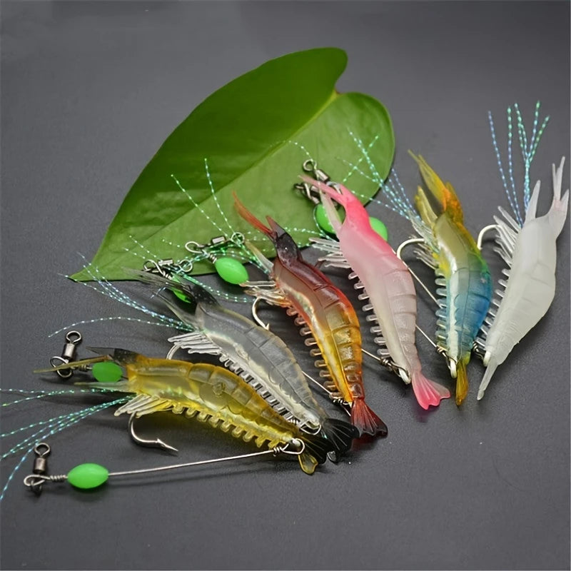 【7 piezas 24 euros】Palitos luminosos de camarones de silicona suave