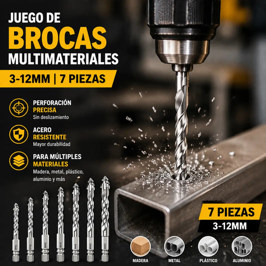 🥇【7 pieza】Broca excéntrica de acero de tungsteno superduro de séptima generación con borde dentado