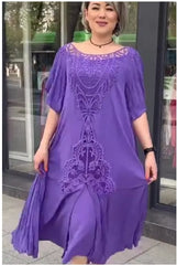 🌼🌼【S-5XL】👗2025 Nuevo vestido de mujer de encaje suelto de talla grande