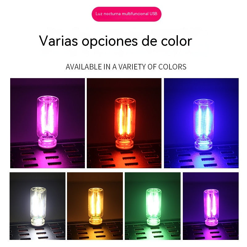 🌈Compra 1 y recibe 1 gratis✨ Mini Luz Nocturna USB LED de 7 Colores – ¡Ambiente Cool para Coche, Camping y Gaming!